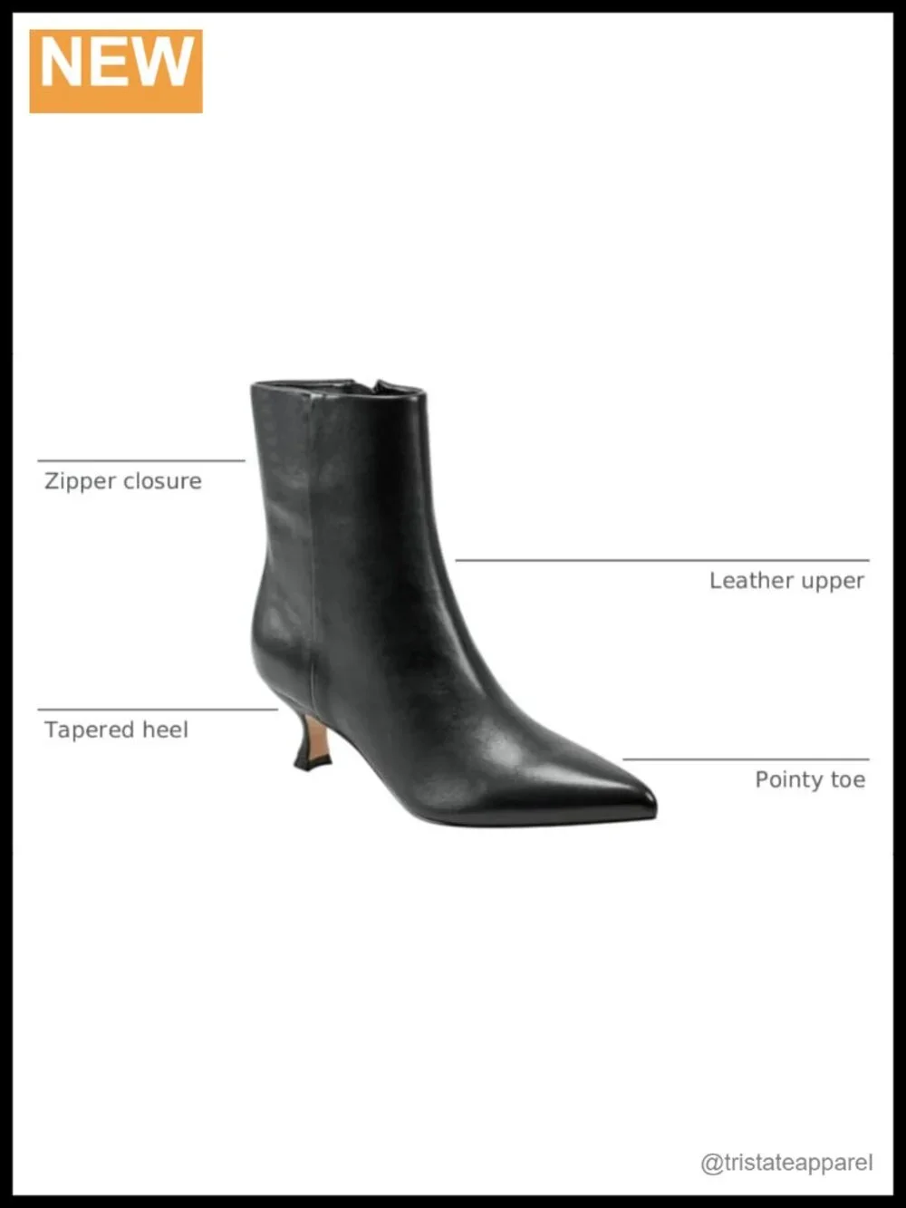 Marc Fisher LTD Iggy Leather Ankle Booties Kitten Heel